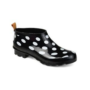 JOURNEE COLLECTION Womens Black Padded Rainer Round Toe Block Heel Rain Boots 6